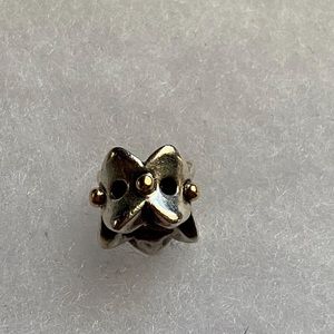 Pandora retired charm with 14kt gold dots